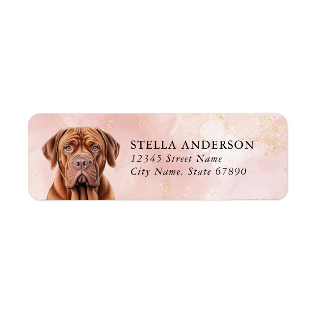 Étiquette Dogue De Bordeaux Chien Retourner Adresse Étiquett (Devant)