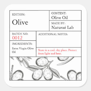étiquette d'olive de l'Apothicaire Noir & Blanc