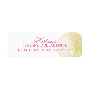 Étiquette Dollar de sable jaune rose personnalisé