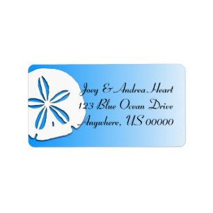 Étiquette Dollar de sable Tropical Blue Adresse de retour La