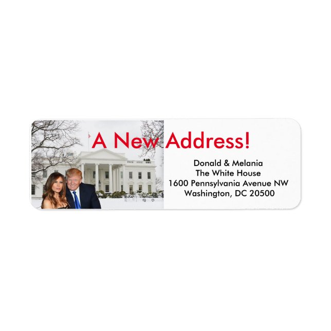 Étiquette Donald & Melania : Une nouvelle adresse (Devant)
