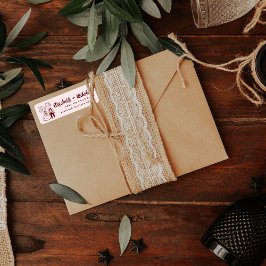 Étiquette Doodle mignon à couple blanc | Mariage de monogram