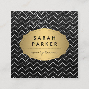 Étiquette d'or avec Motif Chevron à point métalliq
