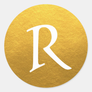 Étiquette d'or initial du Monogramme de script chi