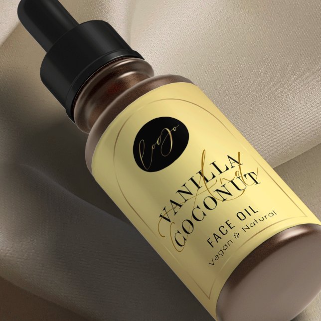 Étiquette Doré moderne 60ml envelopper bouteille cosmétique  (Elegant gold product labels for cosmetic dropper, spray or pump bottles)