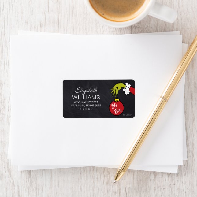 Étiquette Dr Seuss | Oh Boy Grinch Baby shower (En situation)