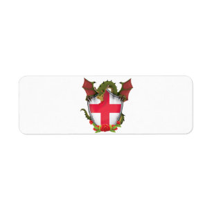 Étiquette Dragon d'Angleterre et bouclier du drapeau anglais