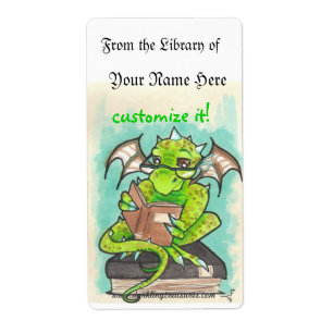 Étiquette Dragon Reading imaginaire art autocollants plaques