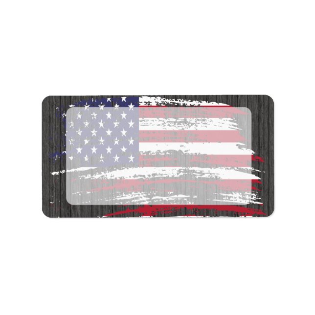 Étiquette Drapeau américain cool (Devant)