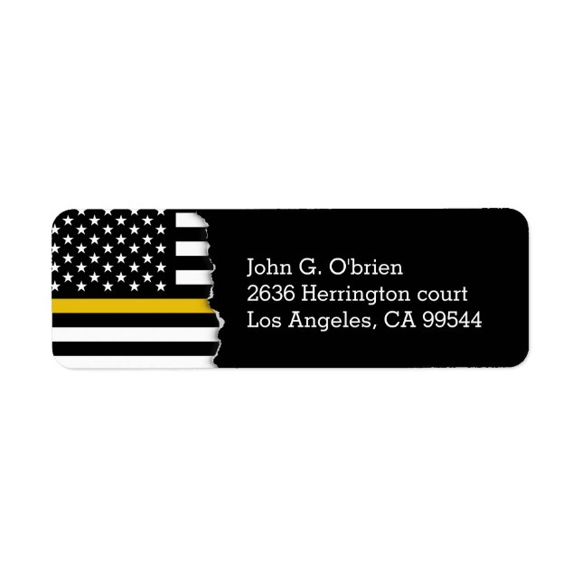 Étiquette Drapeau américain de style Dispatcher de police (Devant)