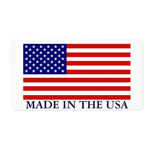Étiquette Drapeau américain fabriqué aux Etats-Unis Étiquett (Devant)