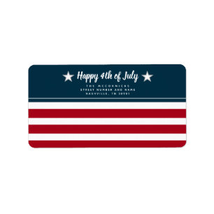 Étiquette Drapeau américain patriotique 4 juillet Adresse de