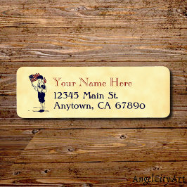 Étiquette Drapeau américain patriotique et Fireworks Adresse