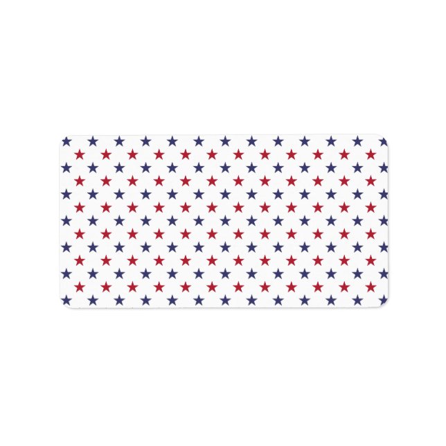 Étiquette Drapeau américain rouge et drapeau bleu étoiles (Devant)