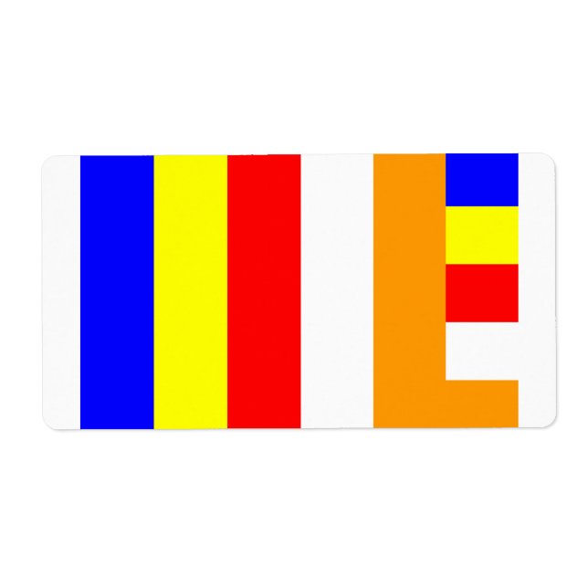 Étiquette Drapeau bouddhiste (Devant)