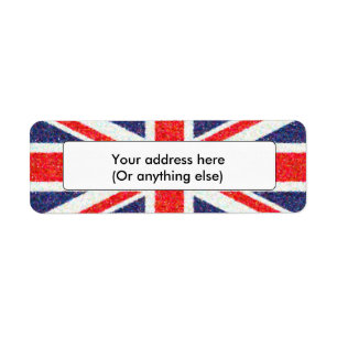 Étiquette Drapeau BRITANNIQUE d'Union Jack de Pointillist