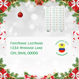 Étiquette Drapeau colombien Noël Abuela Angel