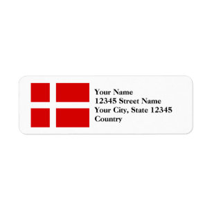 Étiquette Drapeau danois du Danemark Adresse de retour Étiqu
