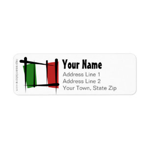 Étiquette Drapeau de brosse de l'Italie
