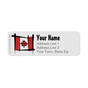 Étiquette Drapeau de brosse du Canada