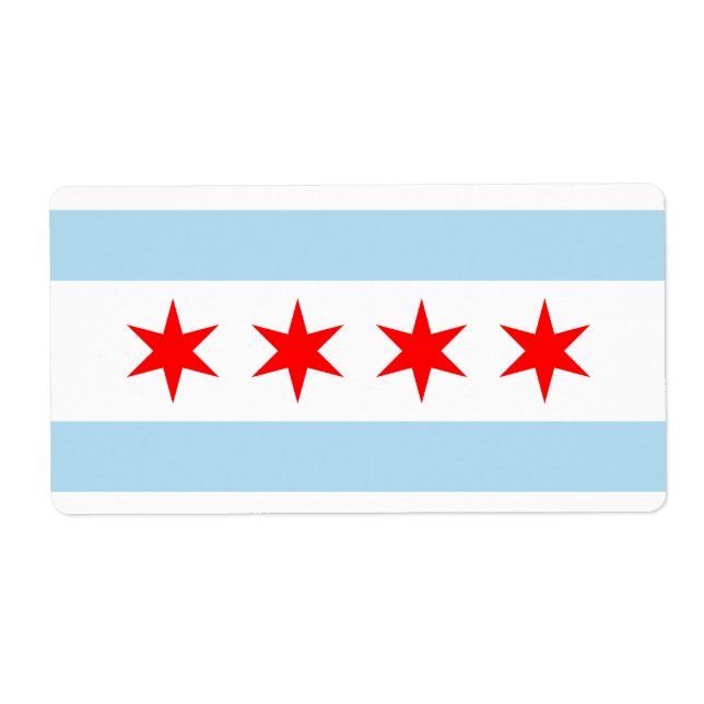 Étiquette Drapeau de Chicago (Devant)