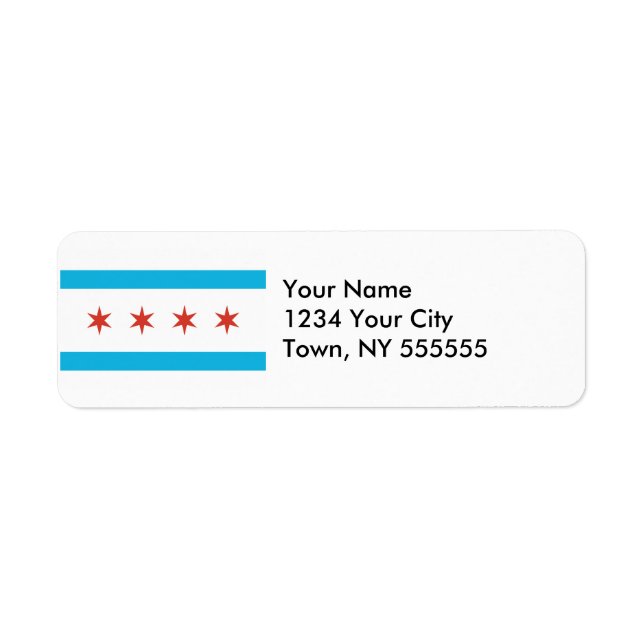 Étiquette Drapeau de Chicago (Devant)