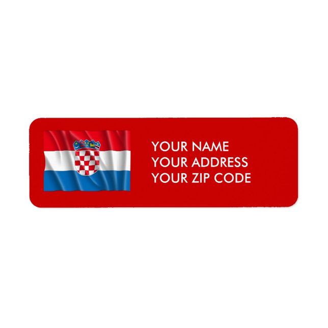 ÉTIQUETTE DRAPEAU DE CROATIE (Devant)