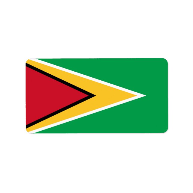 Étiquette Drapeau de Guyana (Devant)