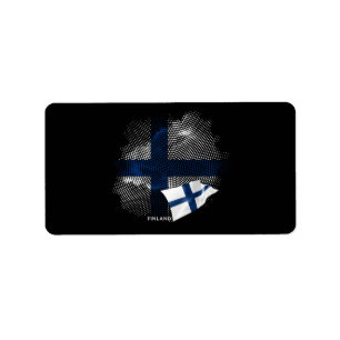 Étiquette Drapeau de la Finlande