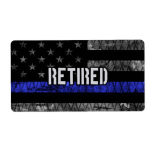 Étiquette Drapeau de la police retraitée en détresse