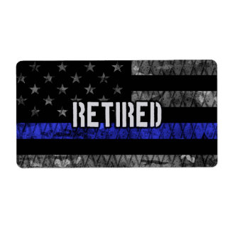 Étiquette Drapeau de la police retraitée en état de détresse