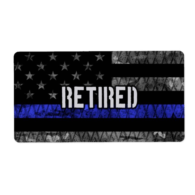 Étiquette Drapeau de la police retraitée en état de détresse (Devant)