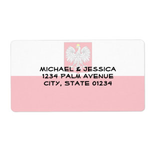 Étiquette Drapeau de la Pologne
