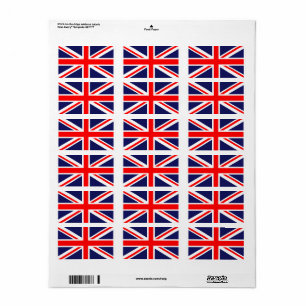 Étiquette Drapeau de l'Angleterre Union Jack