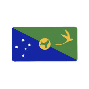 Étiquette drapeau de l'île Christmas