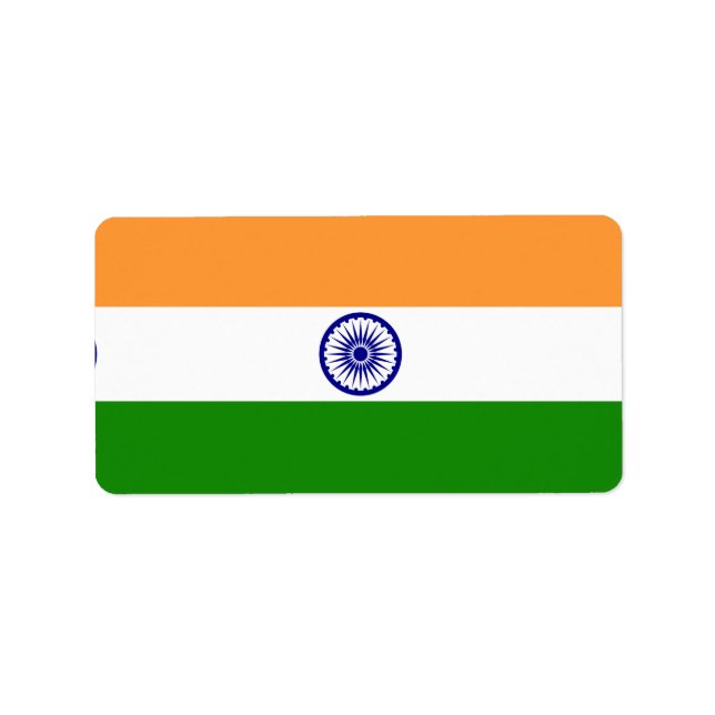 Étiquette Drapeau de l'Inde (Devant)