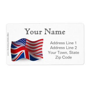 Étiquette Drapeau de ondulation Britannique-Américain