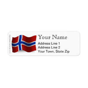 Étiquette Drapeau de ondulation de la Norvège