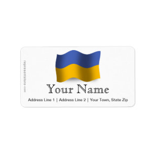 Étiquette Drapeau de ondulation de l'Ukraine