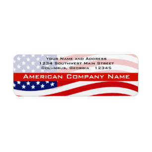Étiquette Drapeau de ondulation moderne des Etats-Unis