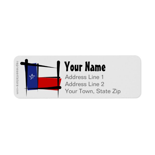 Étiquette Drapeau de pinceau du Texas (Devant)