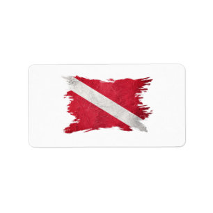Étiquette Drapeau de plongée vintage, Drapeau de plongée, Di