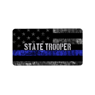 Étiquette Drapeau de police de l'État en détresse