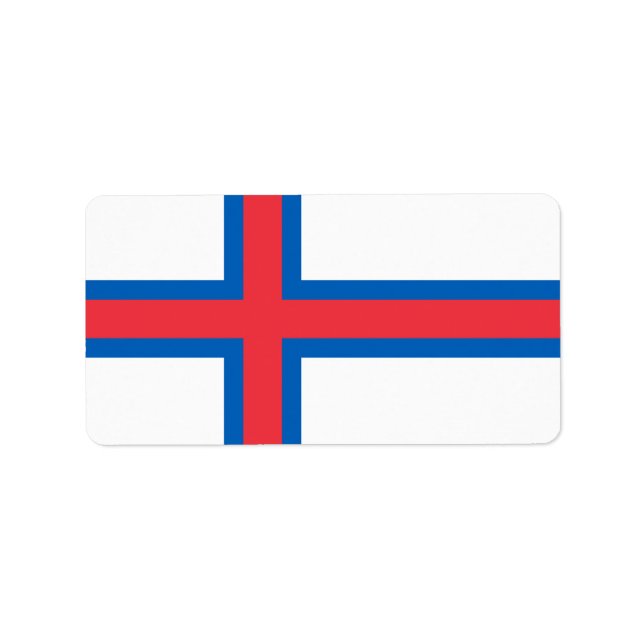 Étiquette Drapeau des îles Féroé (Devant)