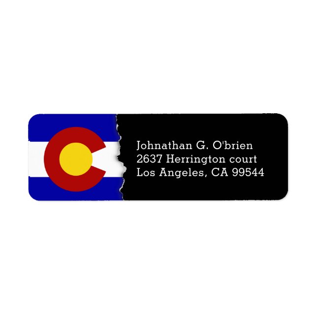Étiquette Drapeau d'État du Colorado Personnalisé (Devant)