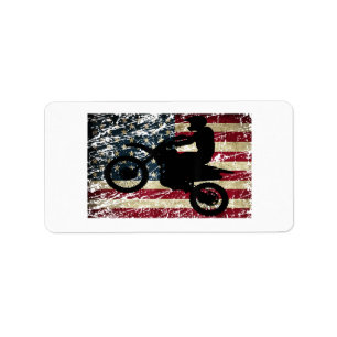 Étiquette Drapeau Dirt Vélo USA Drapeau T-Shirt Motocross Dr
