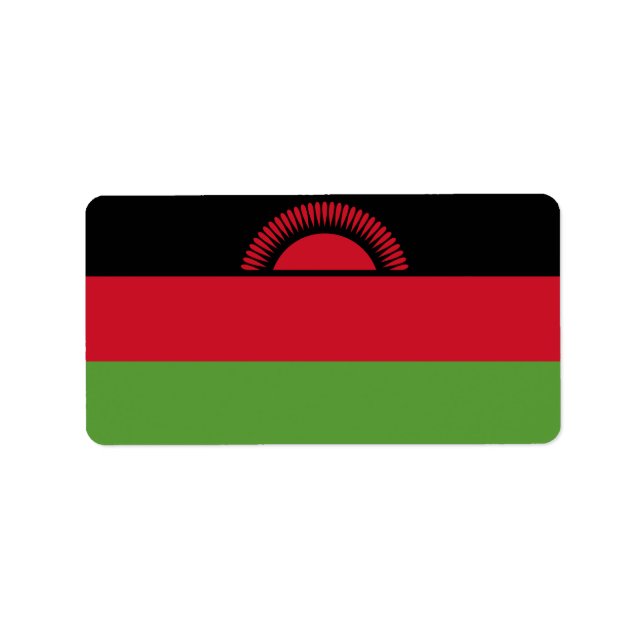 Étiquette drapeau du Malawi (Devant)