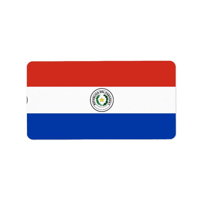 Étiquette Drapeau du Paraguay (Devant)