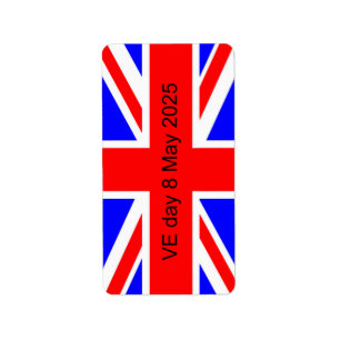 Étiquette Drapeau du Royaume-Uni VE jour 2025