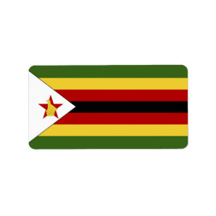 Étiquette drapeau du Zimbabwe
